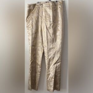 INC International Concepts Gold Patterned straight pants 14